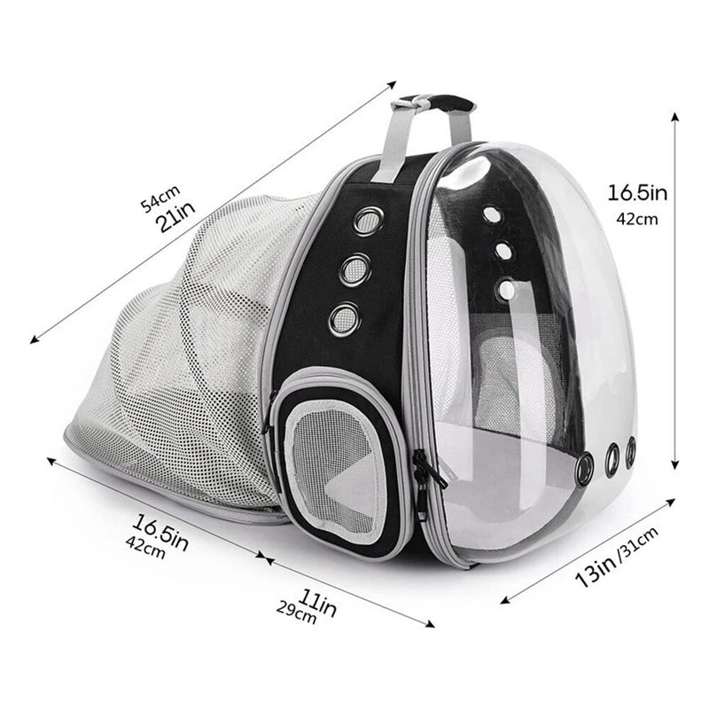 Expandable space capsule pet carrier backpack, view 12 - MRSLM