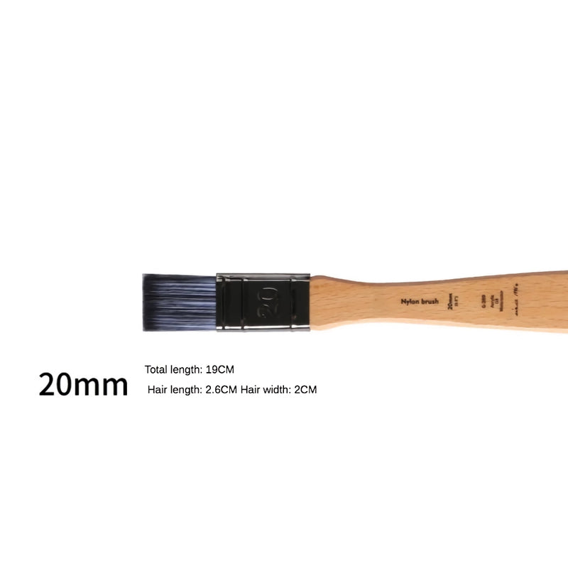 flat head nylon paint brush, view 5 - MRSLM