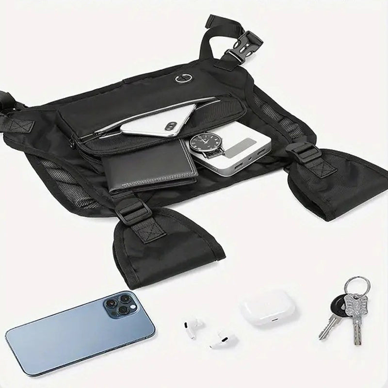 Adjustable reflective running chest bag, view 2 - MRSLM