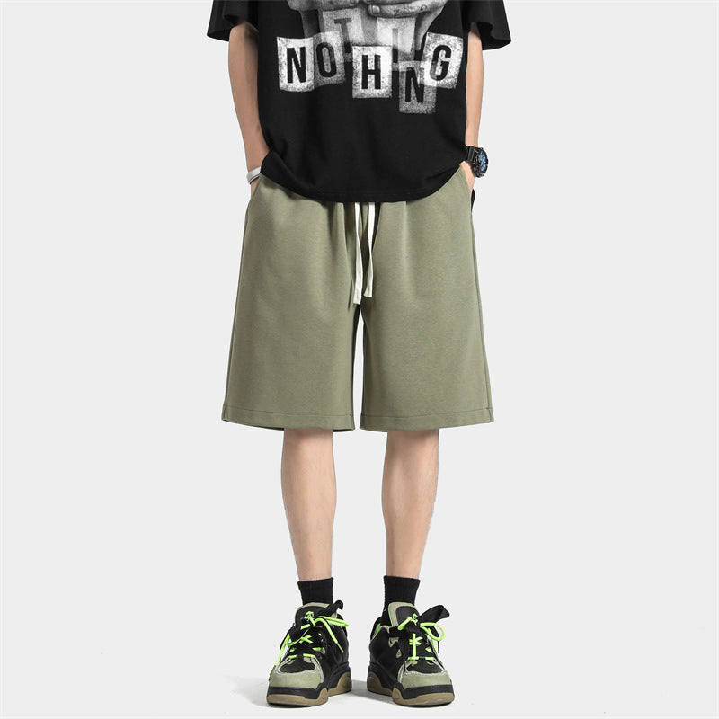men's solid color casual cotton shorts, view 6 - MRSLM