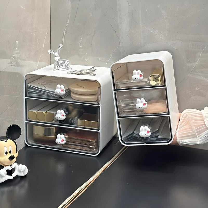clear acrylic desk organizer with drawers, view 6 - MRSLM