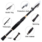 ultralight telescopic spinning fishing rod, view 7 - MRSLM