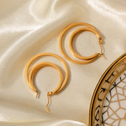 18k gold plated double coil earrings, view 7 - MRSLM