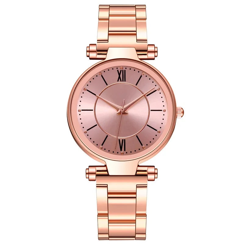 rose gold women's quartz watch, view 4 - MRSLM