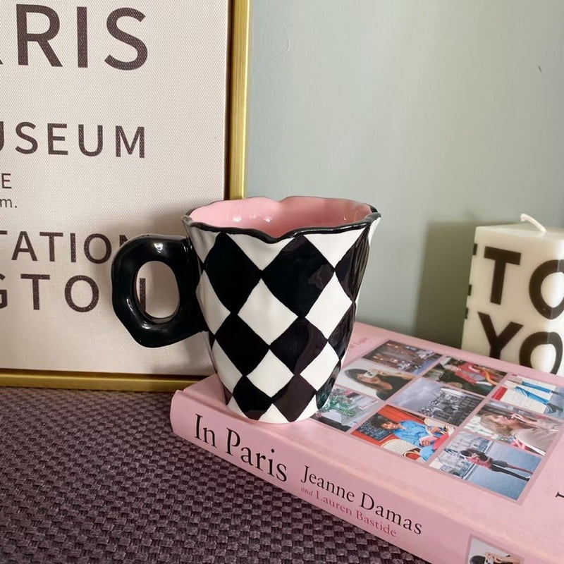 chessboard ceramic cup, view 4 - MRSLM