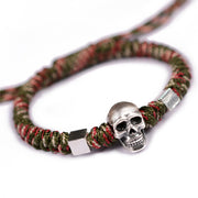 skull 999 silver handwoven bracelet, view 8 - MRSLM