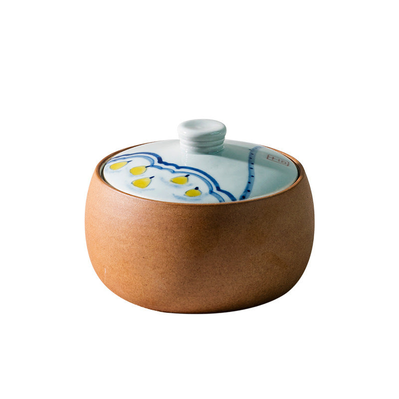 household ceramic bowl with lid, view 2 - MRSLM