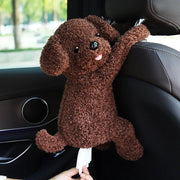 plush animal car tissue box holder, view 7 - MRSLM