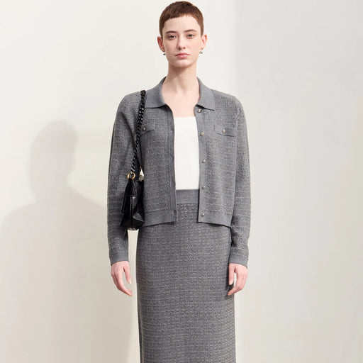 retro lapel woolen cardigan - MRSLM