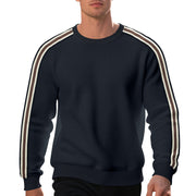 men's striped round neck sweater, view 5 - MRSLM
