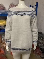 multicolor loose pullover sweater for women, view 21 - MRSLM