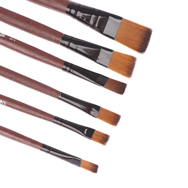 6-piece nylon artist paint brush set, view 8 - MRSLM