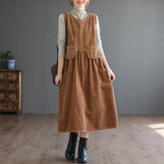 corduroy vest dress with pockets, view 5 - MRSLM