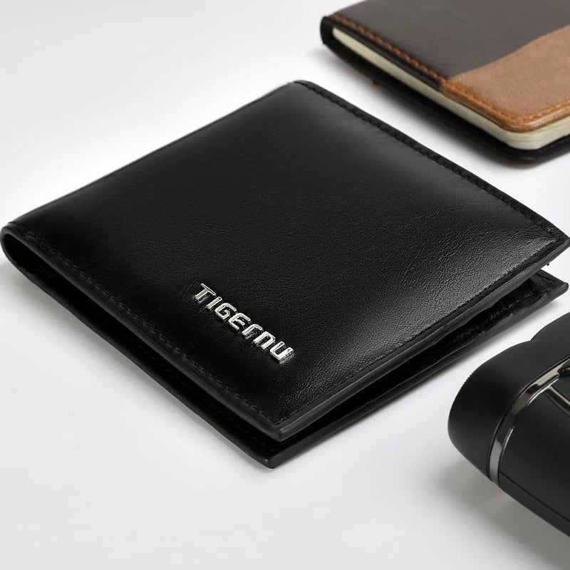 men's slim PU leather wallet with RFID - MRSLM