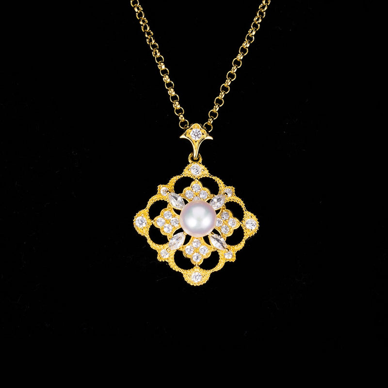 925 silver natural pearl pendant necklace - MRSLM