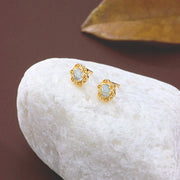 aquamarine delicate small silver earrings - MRSLM