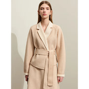 women's wool blend lapel coat, view 4 - MRSLM