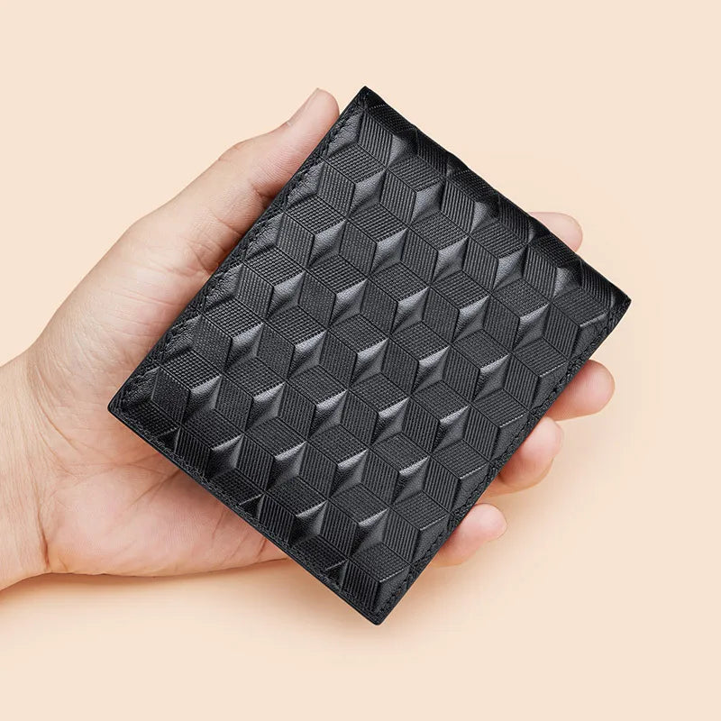 men's genuine leather RFID bifold wallet, view 6 - MRSLM