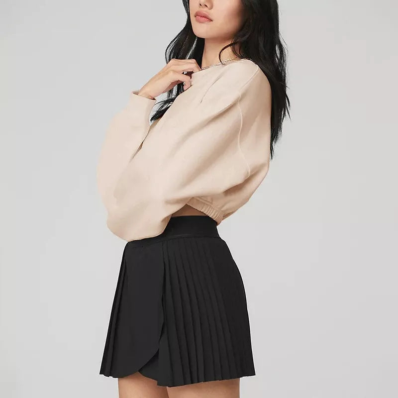 chic cotton cropped hoodie for women, view 8 - MRSLM