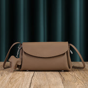 soft cowhide pleated crossbody bag, view 6 - MRSLM