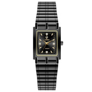 gold steel bracelet watch with square dial, view 3 - MRSLM