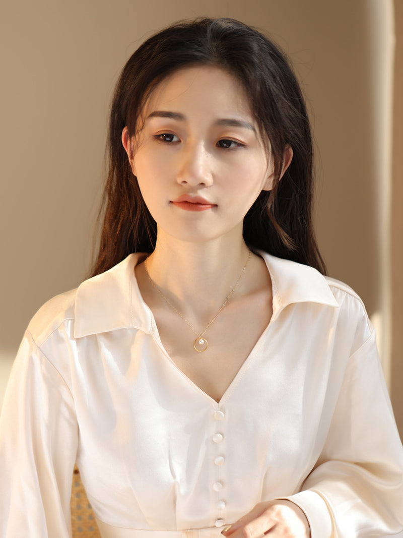 pearl shell necklace, view 5 - MRSLM