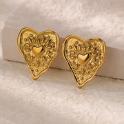irregular heart stud earrings, view 4 - MRSLM