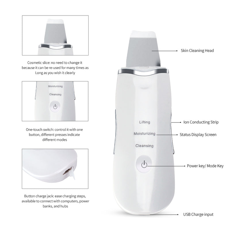 ultrasonic skin scrubber, view 7 - MRSLM