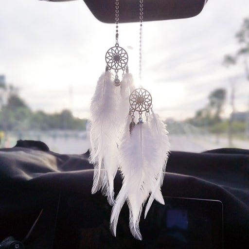 dream catcher car ornament with feather - MRSLM