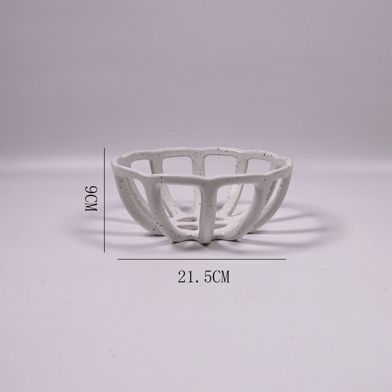 nordic hollow ceramic fruit basket, view 3 - MRSLM