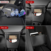 leather car seat organizer with barrier, view 5 - MRSLM