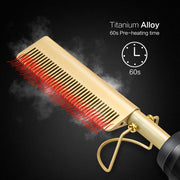 electric hot comb hair straightening brush, view 5 - MRSLM