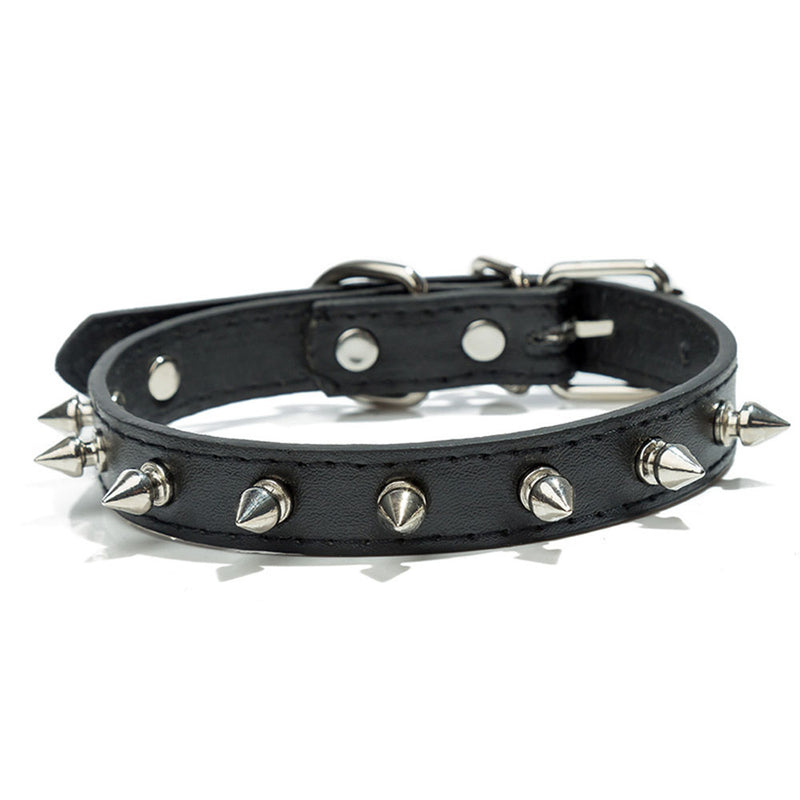 spiked leather dog collar, view 4 - MRSLM
