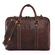 men's cowhide messenger briefcase, view 6 - MRSLM