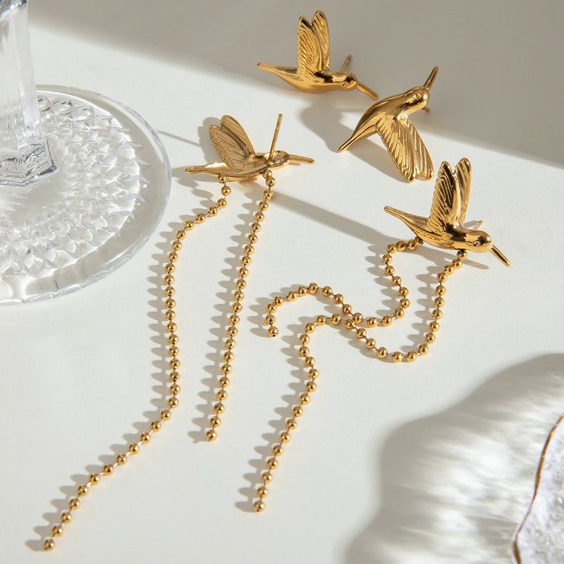 peace dove tassel earrings, view 7 - MRSLM