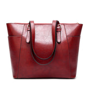 Women's large vintage PU leather tote bag, view 5 - MRSLM