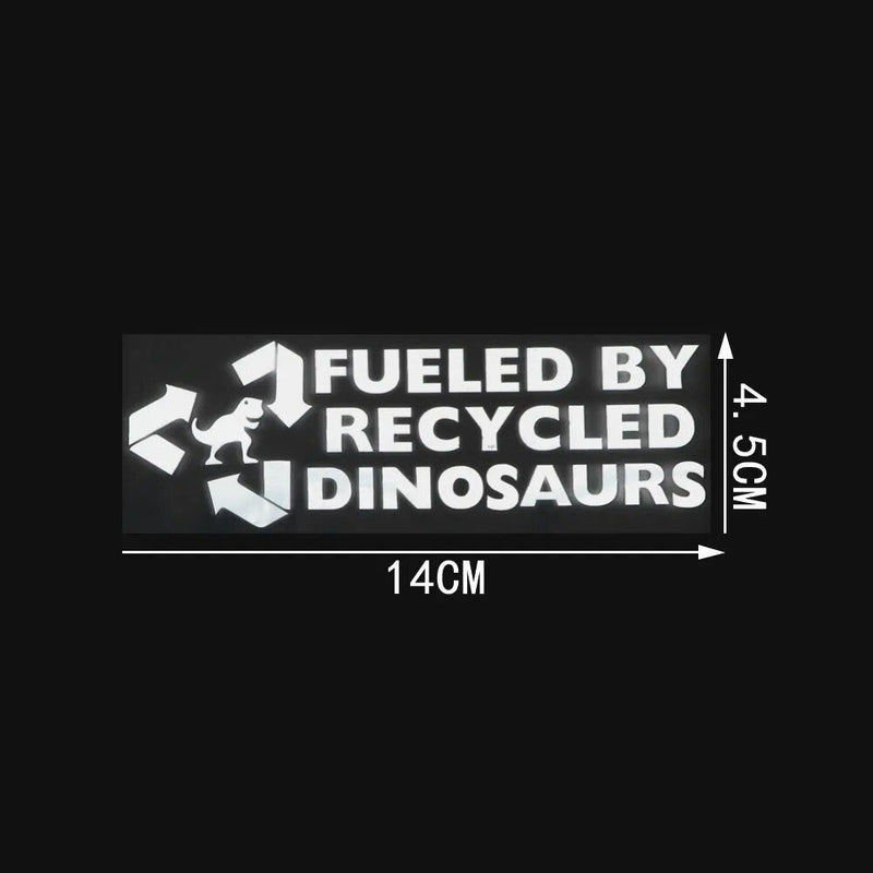 Recycled dinosaurs vinyl car decal, view 7 - MRSLM