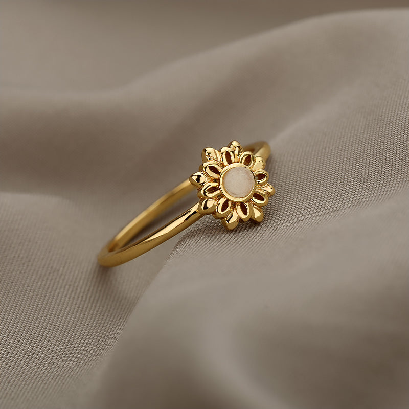opal pearl lotus flower ring, view 8 - MRSLM