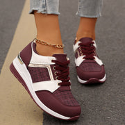 Colorblock lace-up thick-sole sneakers - MRSLM