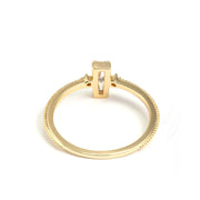 t-line cut zircon gold plated silver ring, view 5 - MRSLM