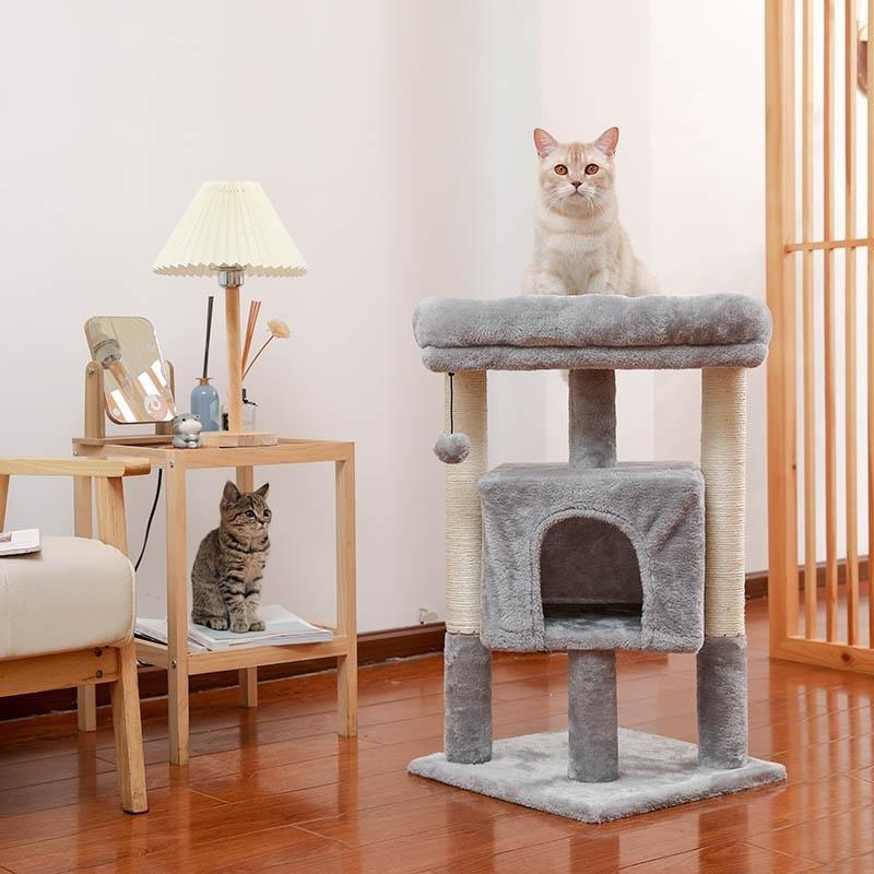 cat tree tower with perch and hammock, view 5 - MRSLM