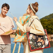 animal print canvas tote bag, view 3 - MRSLM