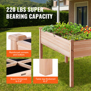 elevated wooden garden bed planter kit, view 4 - MRSLM