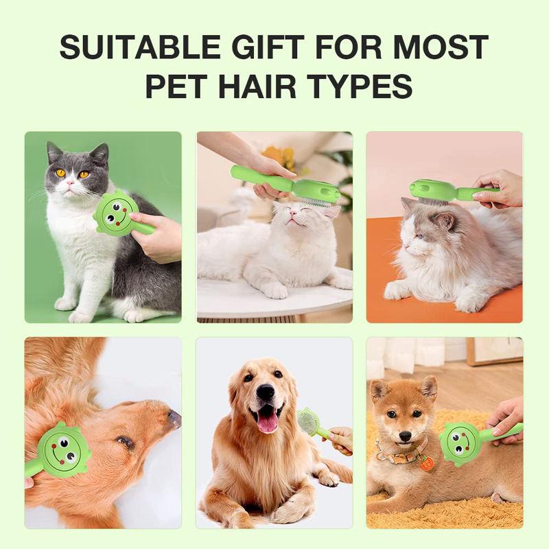 Self-cleaning pet grooming brush, view 6 - MRSLM