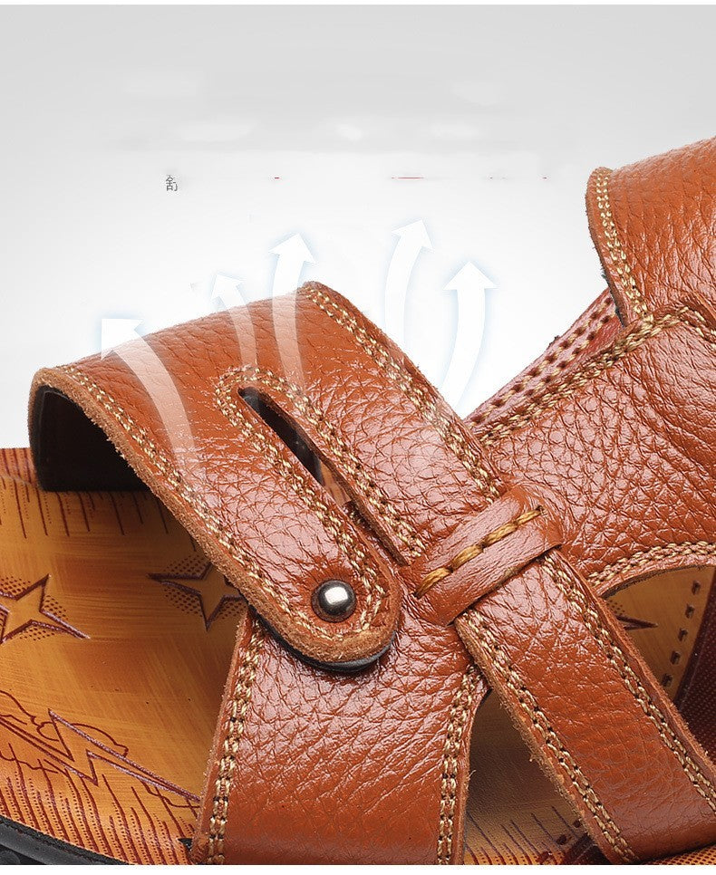 men's genuine leather sandals, view 9 - MRSLM