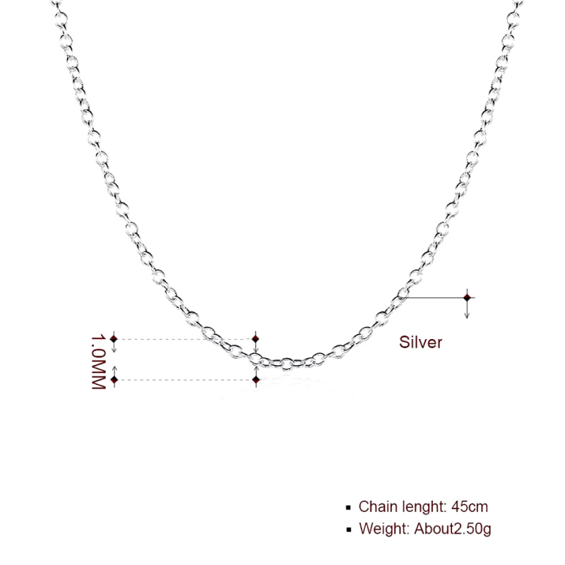 925 sterling silver rolo chain necklace, view 6 - MRSLM