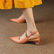 genuine leather high heel sandals, view 5 - MRSLM
