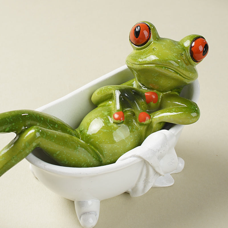 resin toilet frog bathtub figurines, view 7 - MRSLM