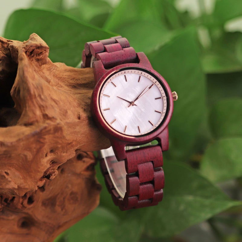 ladies wooden quartz watch, view 4 - MRSLM