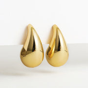 chunky gold-plated waterdrop earrings, view 2 - MRSLM